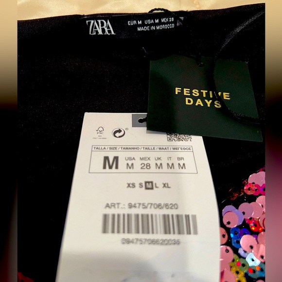 Zara Cowl Neck, Multicolor Sequins Dress - Picture 7 of 12